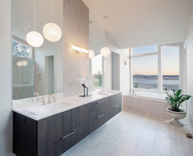 Modern Bathroom with Large Windows